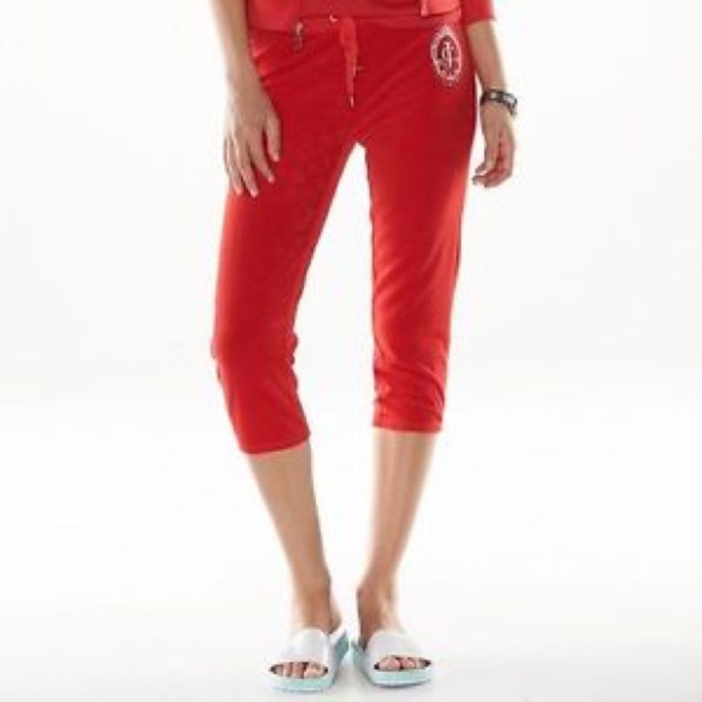 Juicy Couture Tracksuit Red Crest Terry Capri NWT - Picture 6 of 7